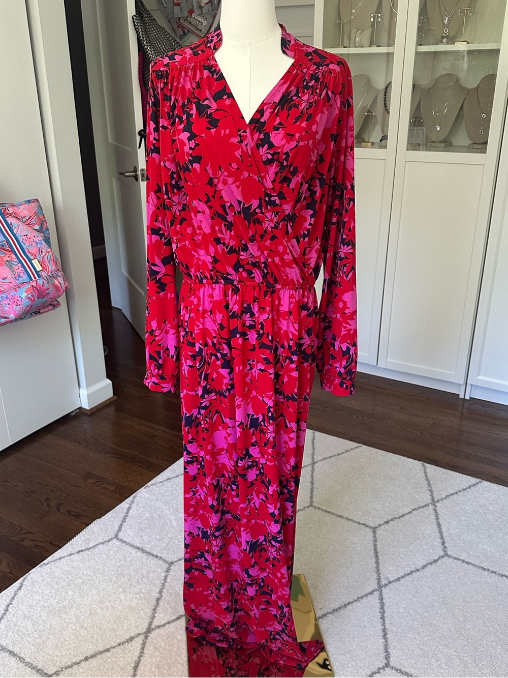 Like New Leota Bridget Faux Wrap Maxi Dress in Porte, size large